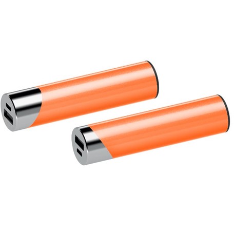 Powerbank Circle chroom-oranje