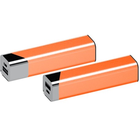 Powerbank Square chroom-oranje