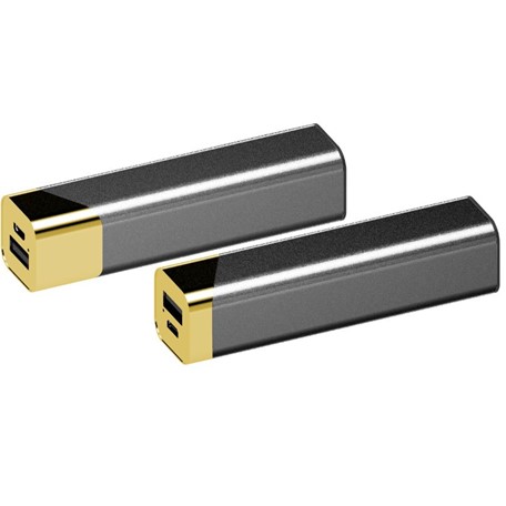 Powerbank Square goud-zwart