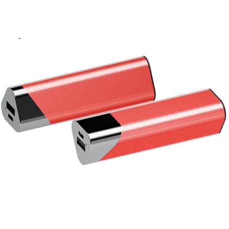 Powerbank Circle chroom-rood