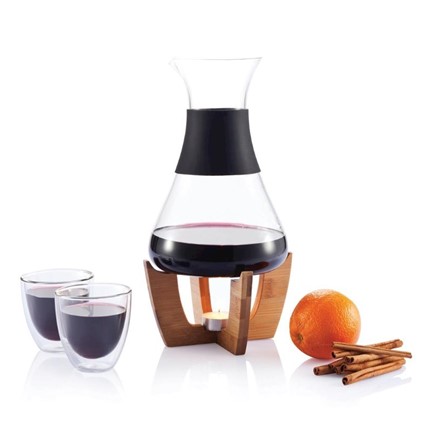 Glu Glühwein set met glazen, zwart