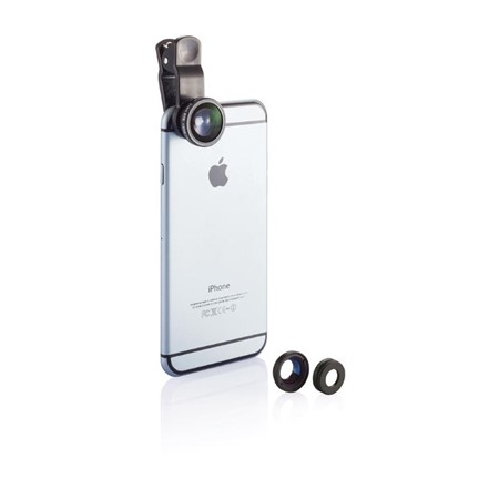 3-in-1 lens voor mobiele telefoon, zwart