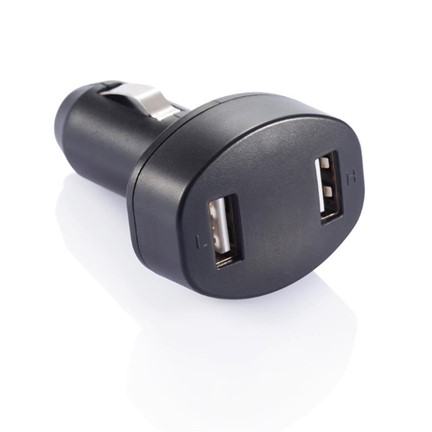 Autolader met dubbele USB, zwart