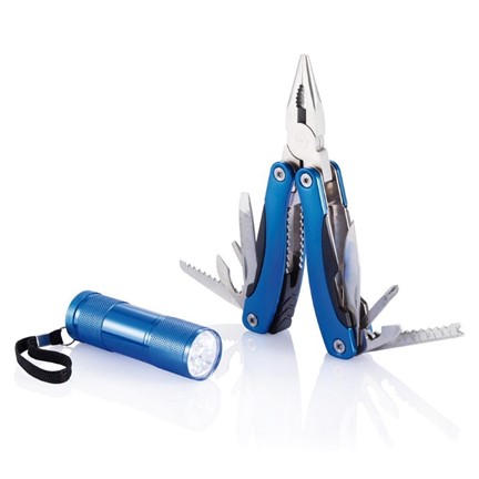 Multitool met zaklamp, blauw