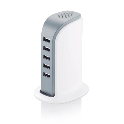 6A -5 poort USB oplaadstation, wit