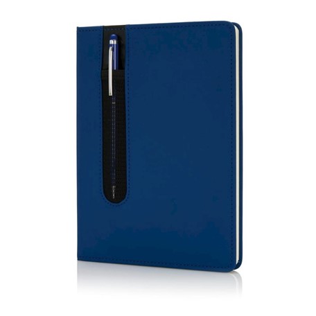 Standaard hardcover PU A5 notitieboek met stylus pen, donker