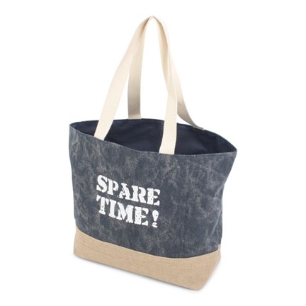 Jute Canvas Shopper Blue