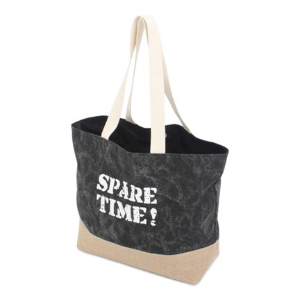 Jute Canvas Shopper Black