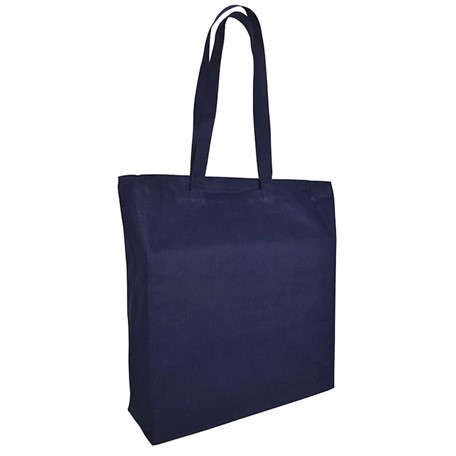 katoenen tas lang Hengsel en souffle Marine Blauw 38x42x10cm