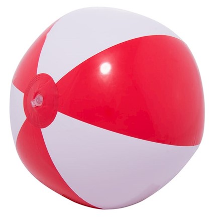 Strandbal 16 Inch Leeg Rood acc. Wit