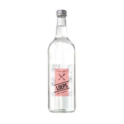 Glazen fles met 750 ml bronwater