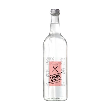 Glazen fles met 750 ml bronwater