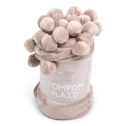 Pom Pom Plaid Solid Beige