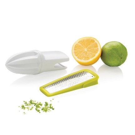 2-in-1 citruspers en rasp, wit