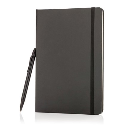 A5 hardcover notitieboek met touchscreen pen, zwart