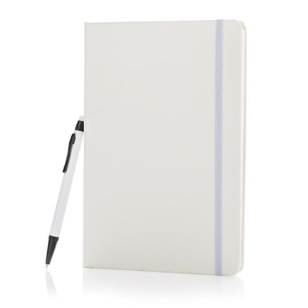A5 hardcover notitieboek met touchscreen pen, wit