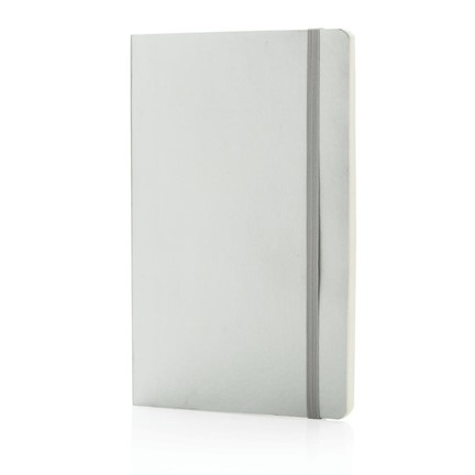 Deluxe metallic softcover notitieboek, zilverkleurig