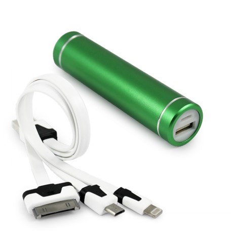 Cylinder Power Bank Zilver