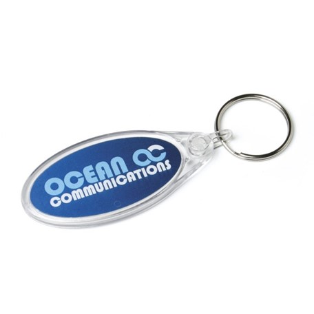 Acrylic Ellipse Keyfob 30x63mm