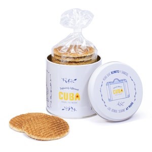 All-over bedrukt stroopwafel blik