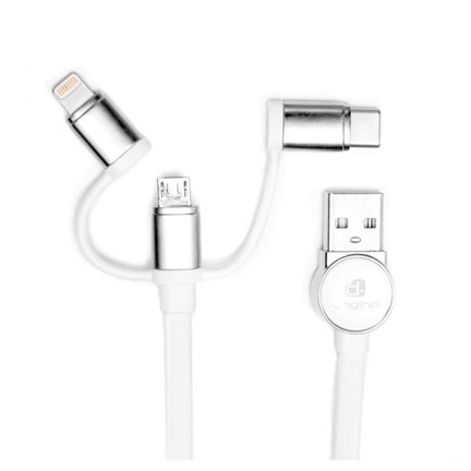 3 in 1 Logo Cable - white