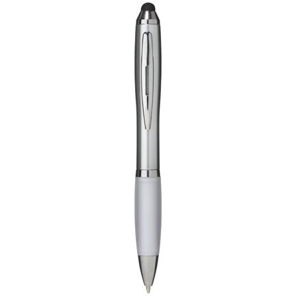 Nash stylus balpen met zilveren houder en gekleurde grip