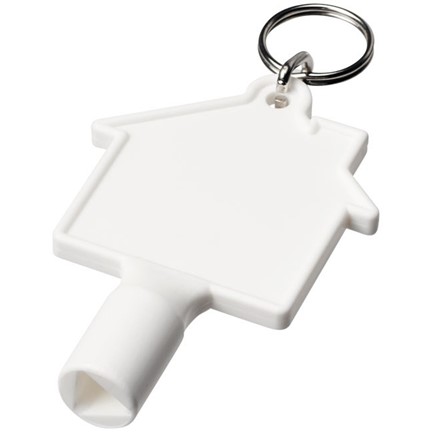 Maximilian huisvormige meterbox-sleutel met sleutelhanger
