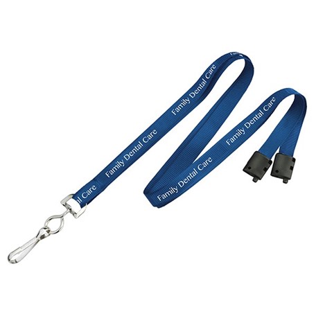 Polyester Lanyard 15 mm met standaard haak en veiligheidssluiting