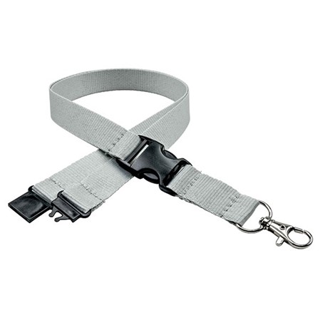 Polyester Lanyard 15 mm met standaard haak, zwarte buckle en veiligheidssluiting