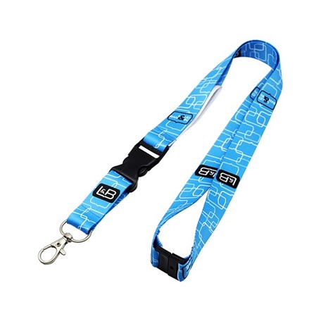 Sublimatie Lanyard 25 mm met standaard haak, zwarte buckle en veiligheidssluiting