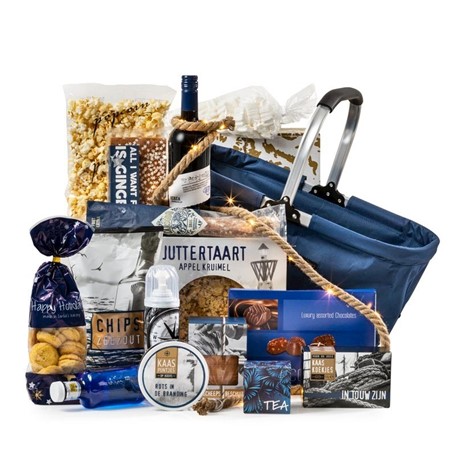 Kerstpakket Blauw in de Mand