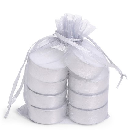Organza Tealight Bag /8 Silver