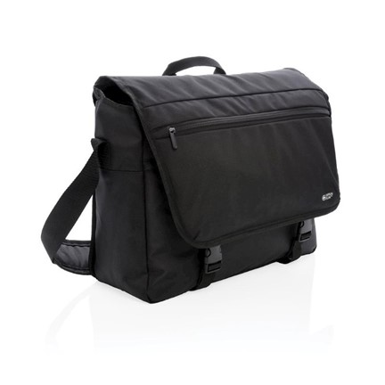 Swiss Peak RFID 15" laptop messenger tas PVC vrij, zwart