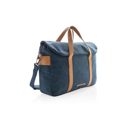 Canvas laptop tas PVC vrij, blauw