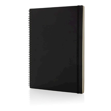 A4 Deluxe notitieboek met spiraal, zwart