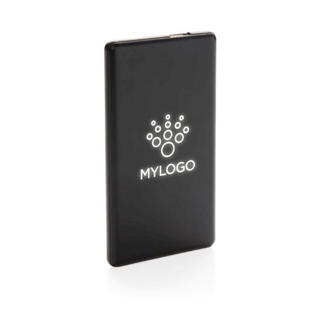 Voorgegraveerde Light up logo 4.000 mAh powerbank, zwart