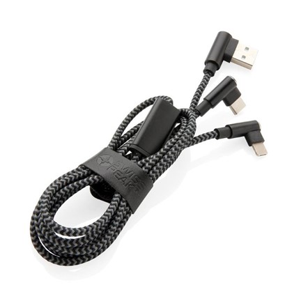 Swiss Peak luxe 3 in 1 kabel, zwart