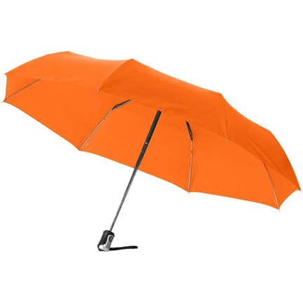 Opvouwbare oranje paraplu met eigen logo