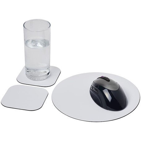 Brite-Mat® combiset 6 van muismat en onderzetter