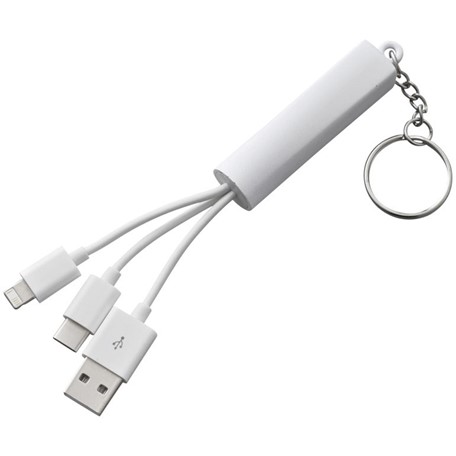 Route 3 in 1 oplaadkabel met sleutelhanger